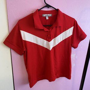 Collared Red Short Sleeve Tennis shirt